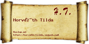 Horváth Tilda névjegykártya